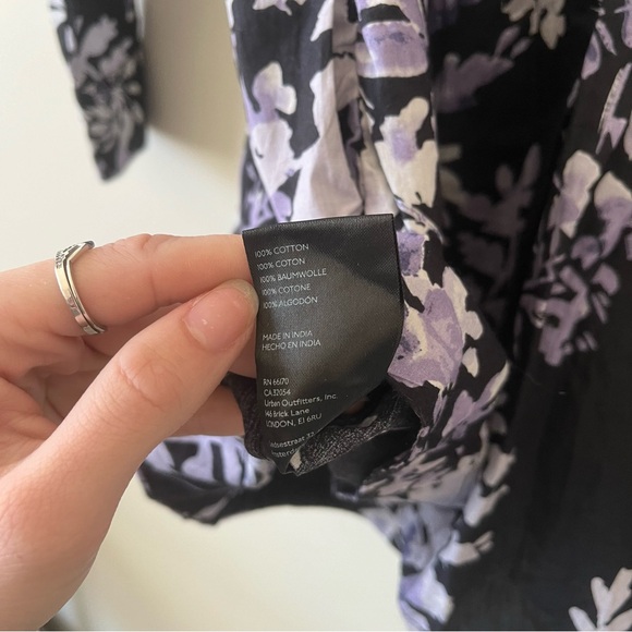 by Anthropologie Corset Collared Floral Smocked Long Sleeve Shirt Mini Dress - Picture 8 of 9